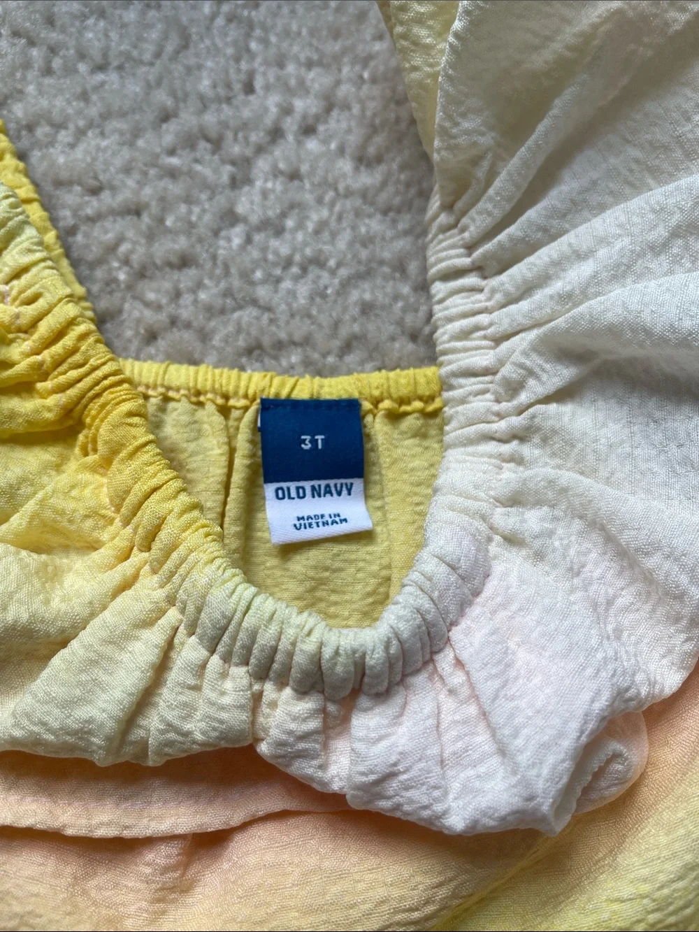 Old Navy Pastel Ombre Ruffle Dress - Yellow & Pink